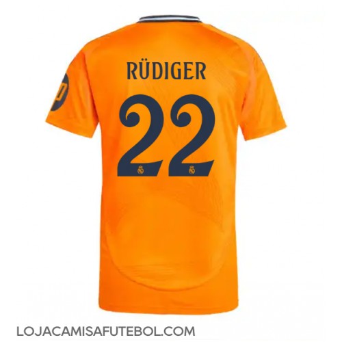 Camisa de Futebol Real Madrid Antonio Rudiger #22 Equipamento Secundário 2024-25 Manga Curta